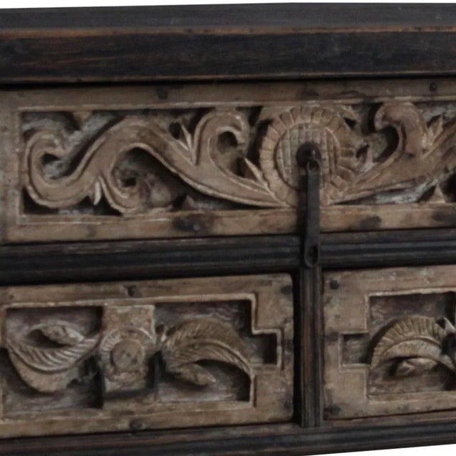 Three Drawer Carved Coffer Table For Sale - Image 6 of 8