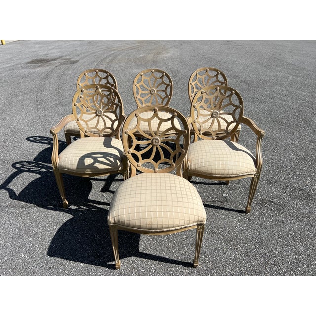 Mid 20th Century Mid 20th Century Spiral Web Back Spiderweb Dining Chairs Style of Francisco Molon For Sale - Image 5 of 11