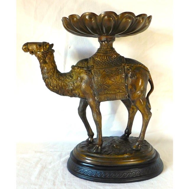 Large Vintage Bronze Figural Camel Sculpture Figurine Centerpiece 25lbs! For Sale - Image 9 of 13