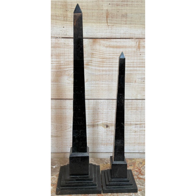 Pair of Graduated Tessellated Specimen Marble Obelisks by Maitland-Smith For Sale - Image 12 of 14