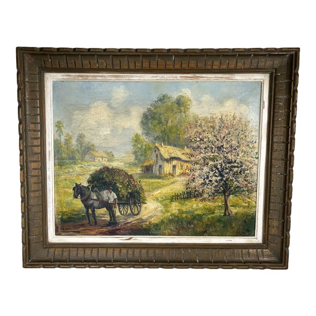 Vintage 1950's French Impressionist Landscape Painting Signed Franchet For Sale