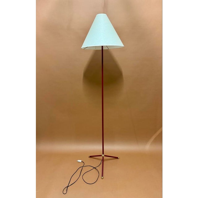 Maroon Floor Lamp by Jean Royère, 1950 For Sale - Image 8 of 8