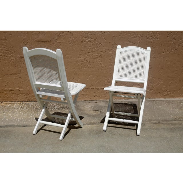 White CaneBack Folding Chairs a Pair Chairish