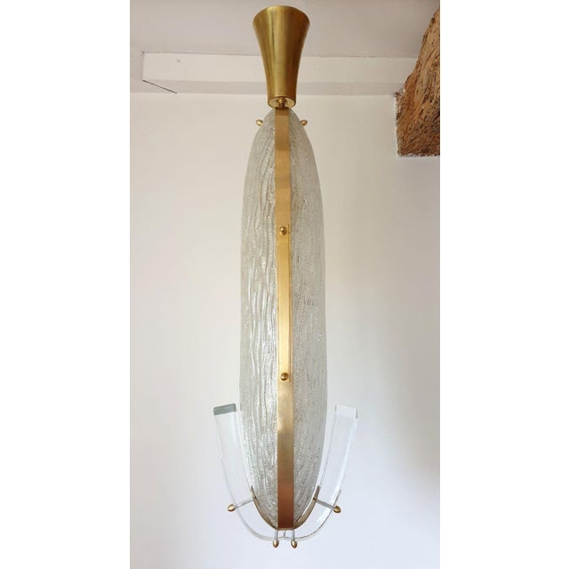 Metal 1970s Mid Century Modern Murano Glass Pendant Chandelier For Sale - Image 7 of 12