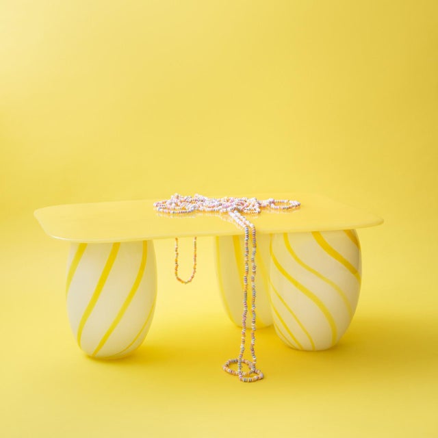 Medium-Height Candy Coffee Table with Plain Glass Top by Studio Berg For Sale - Image 15 of 15