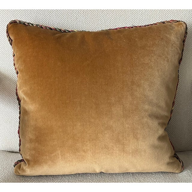 Textile Antique 19th Century French Aubusson Floral Botanical Tapestry Pillow For Sale - Image 7 of 8