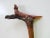 American Vintage Hand Carved Folk Art Walking Cane With Red Bird For Sale - Image 3 of 9