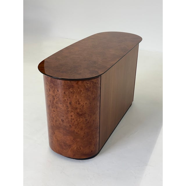 Black Vintage Chest of Drawers in Lacquered Burl Wood with Bar by Voltan, 1970s For Sale - Image 8 of 10