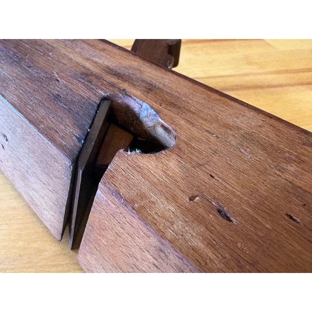 Metal Antique Handcrafted Wood Plane 9.5 Inches Long With a Forged Steel Cutting Blade For Sale - Image 7 of 10