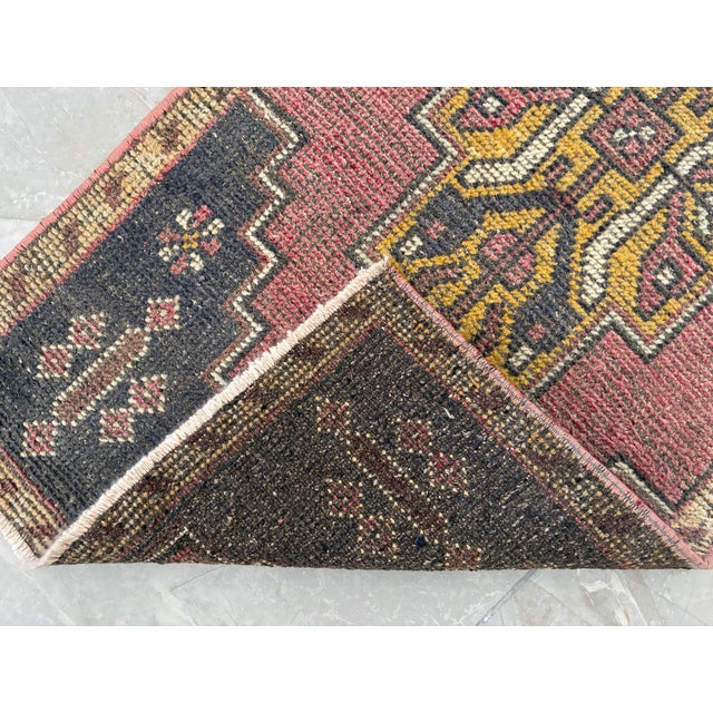 Hand Knotted Door Mat, Entryway Rug, Bath Mat, Kitchen Decor, Small Rug, Turkish Rug - 1′9″ × 3′6″ For Sale - Image 10 of 11