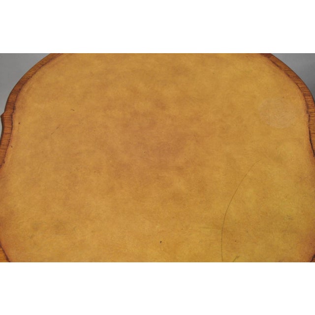 Vintage English Regency Leather Top Mahogany Drum End Table W/ 4 Drawers - Pair For Sale - Image 10 of 18