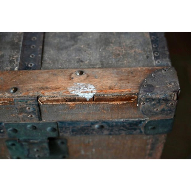 Large Antique Bohemian Wooden and Canvas Travel Trunk, 1920s For Sale - Image 17 of 18