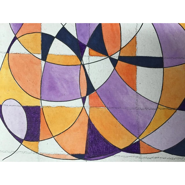 Piet Mondrian "The Mod Storm (Arc vs. Grid Series)" Contemporary Modernist Abstract Watercolor Painting by CL Auker For Sale - Image 4 of 9