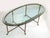 1970s Hollywood Regency Mastercraft Brass Hoof Feet Coffee Table Racetrack Glass Top For Sale - Image 13 of 15