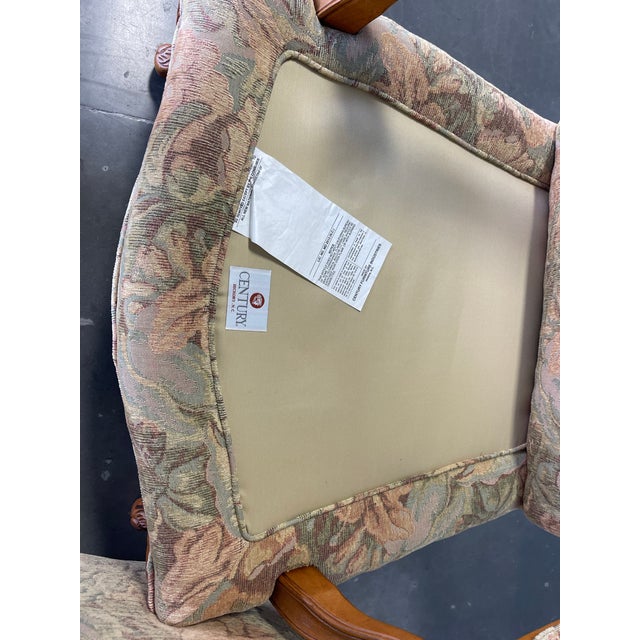 Century Furniture French Style Bergère Armchairs in Floral Upholstery, a Pair For Sale - Image 11 of 12