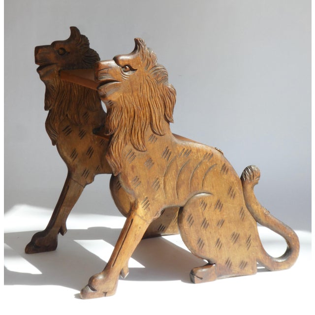 19th Century Victorian Oak Gothic Library Steps with Lion Figures For Sale - Image 4 of 11