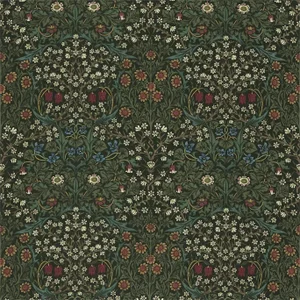 Morris & Co Blackthorn Fabric in Green