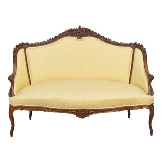 Walnut Framed Two-Seater Settee, 1890s For Sale