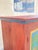 Red Late 20th Century Country Farmhouse Red & Blue Forest Carved Wardrobe Tv Entertainment Cabinet For Sale - Image 8 of 12