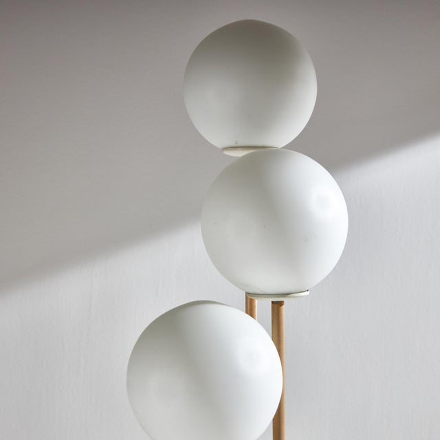 Metal and Glass Floor Lamp, 1980s For Sale - Image 3 of 10