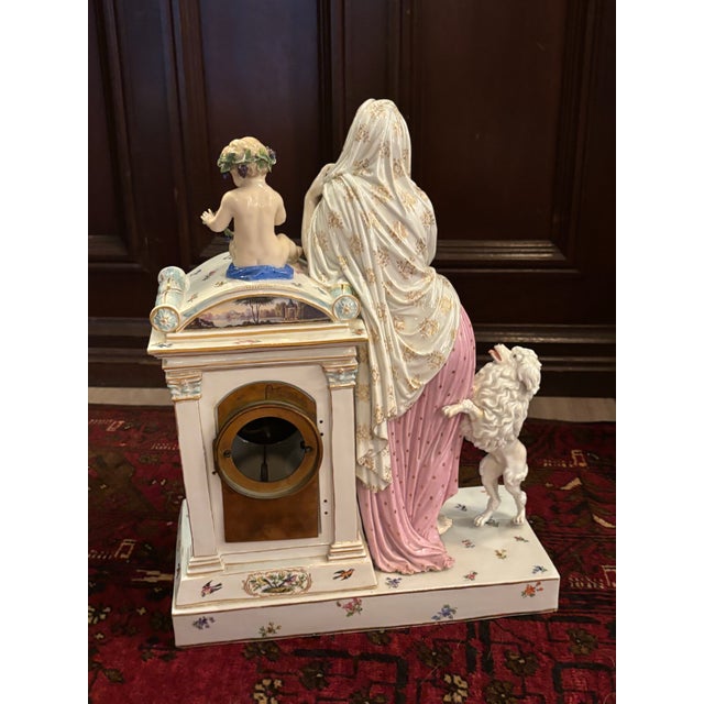 Antique Meissen Porcelain Figural Mantel Clock, Mid-19th Century [Gm] For Sale - Image 12 of 12