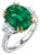 GIA Certified Oval 5.72 Ct Green Emerald Platinum Cocktail Ring For Sale