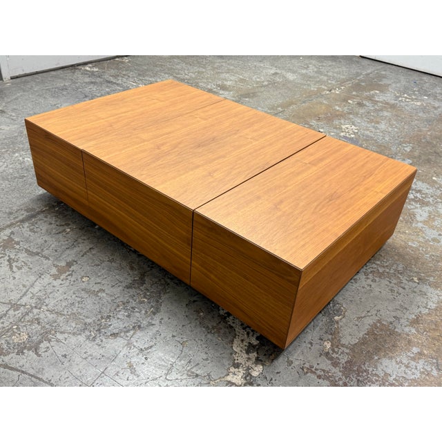 Wood Vig Furniture Modrest Leslie Modern Walnut Coffee Table For Sale - Image 7 of 12