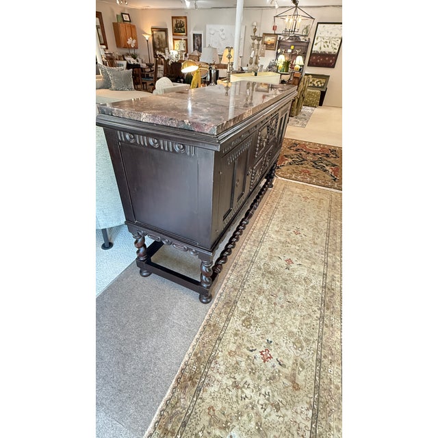 Mission Buffet/Server With Added Granite Top For Sale - Image 6 of 14