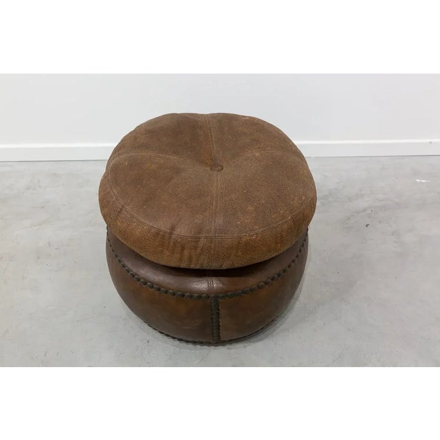 Brown Vintage Ottomans on Wheels, 1960s, Set of 3 For Sale - Image 8 of 9