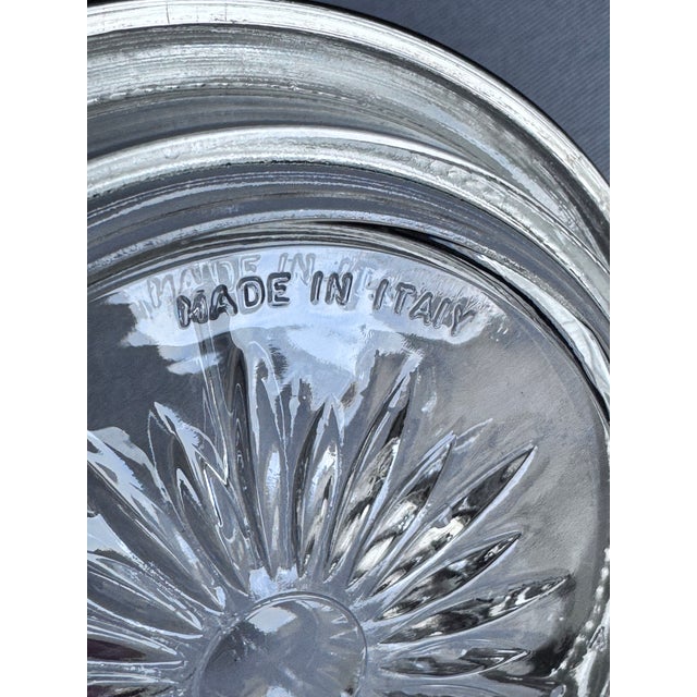1970s Made in Italy Leonard Florence Silverplate & Crystal Coasters - Set of 8 For Sale - Image 5 of 10