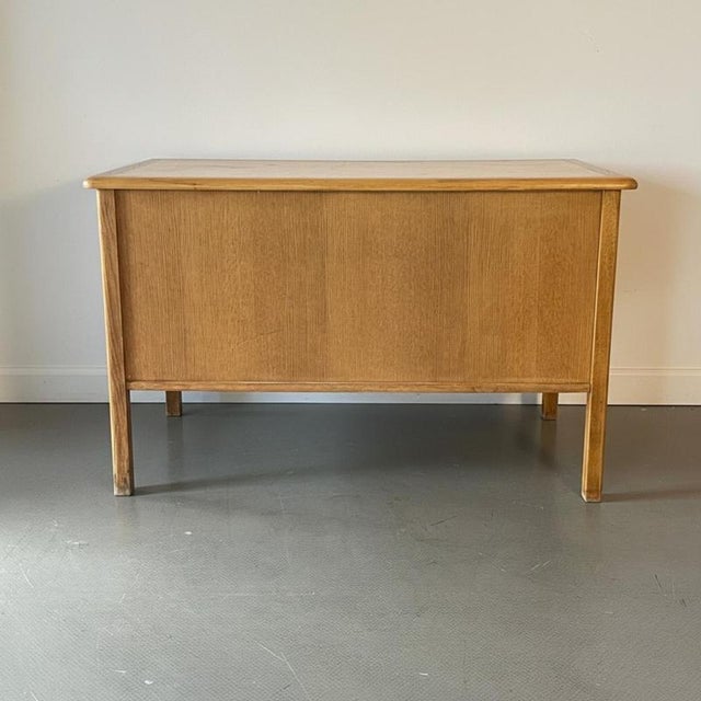Wood Oak Double Pedestal Desk, 1940s For Sale - Image 7 of 9