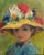 Striking French impressionist portrait of a young girl. Oil on board. Original carved frame. Circa 1950's. Signed...