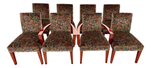 Late 20th Century Set of 8 Art Deco Style Dining Chairs