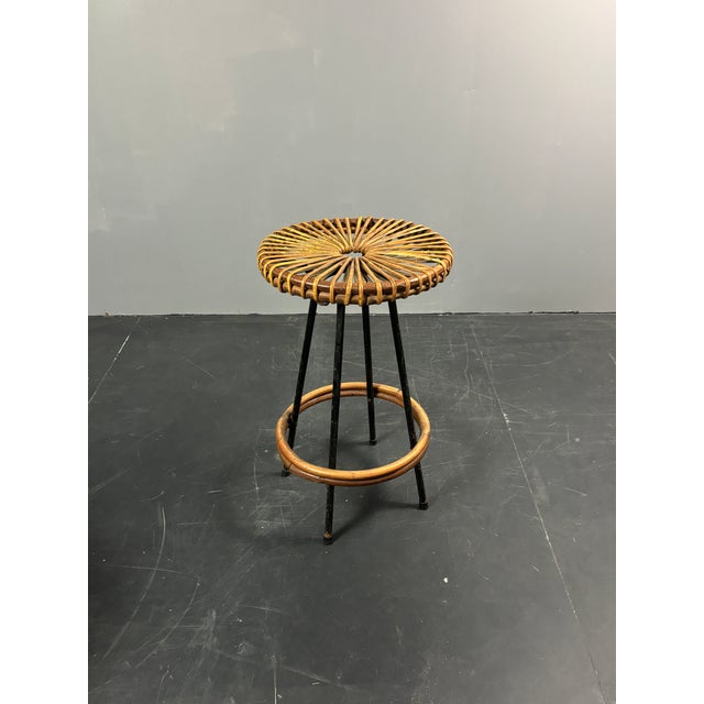 Mid-Century Modern Dutch Rattan Bamboo Bar Stool by Dirk Van Sliedrecht for Rohé Noordwolde, 1950s For Sale - Image 14 of 18