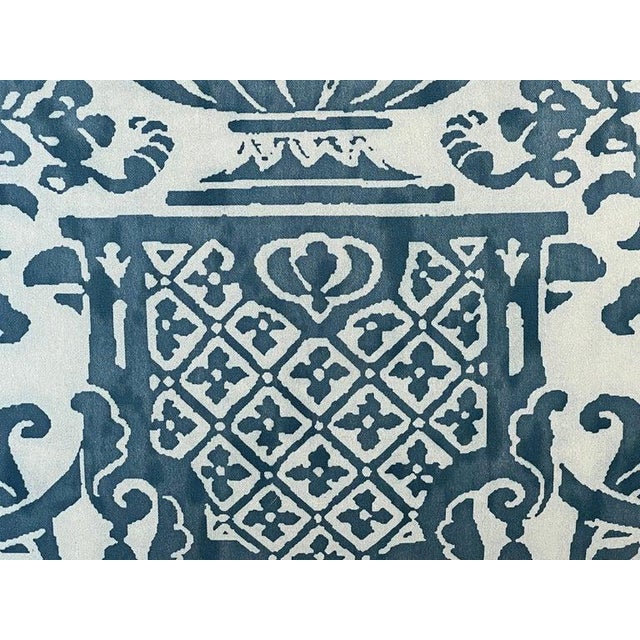 Custom Fortuny Pillows in Carnavalet Pattern, Blue & White For Sale - Image 4 of 9