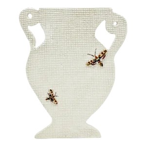 Liz Marsh Linen Textured Silhouette Vase With Moths
