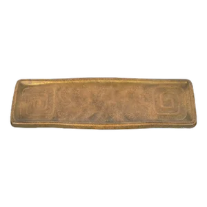 Tiffany Studios New York Art Deco 'Greek Key' Bronze Doré Pen Tray Desk Accessory