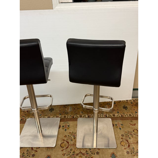 Zuri Furniture Lush Adjustable Swivel Bar Stools, Pair For Sale - Image 9 of 12