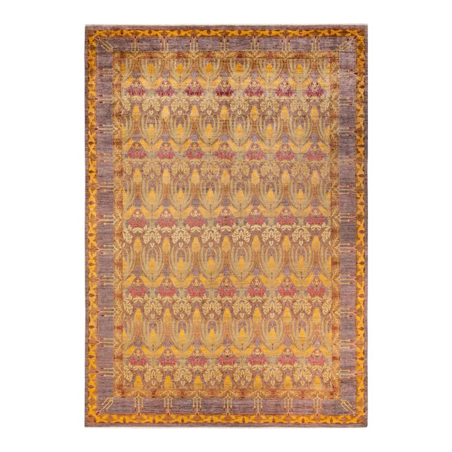 Arts & Crafts Collection Hand Knotted Area Rug Collection Beige - 9' 10" x 14' 2" For Sale