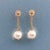 Traditional Akoya Pearl Dangle Earrings 14k Gold Certified For Sale - Image 3 of 11