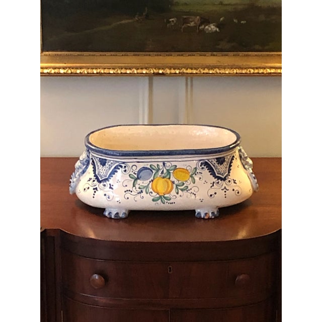Rustic European Large 19th Century Italian Maiolica Jardinière For Sale - Image 3 of 13