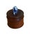 Late 20th Century Thai Turned Wood Trinket Box With Blue & White Ceramic Dog Finial For Sale In Miami - Image 6 of 9