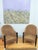 Here's a lovely pair of wicker lounge chairs circa 1980s. These feature mahogany arms and legs. The seat cushions are 100%...
