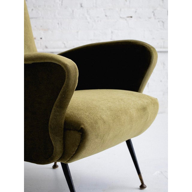 Textile Mid-Century Armchair in the Style of Marco Zanuso For Sale - Image 7 of 12