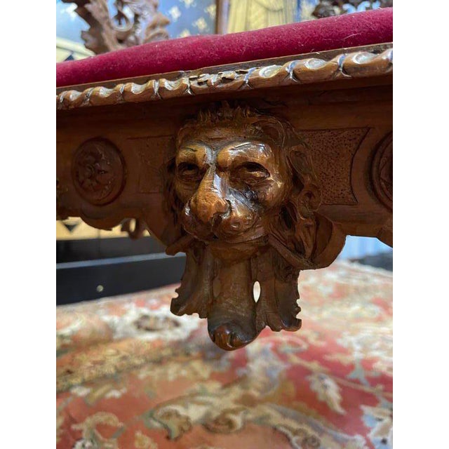 Set of Italian Carved Wood Armchairs For Sale - Image 3 of 8