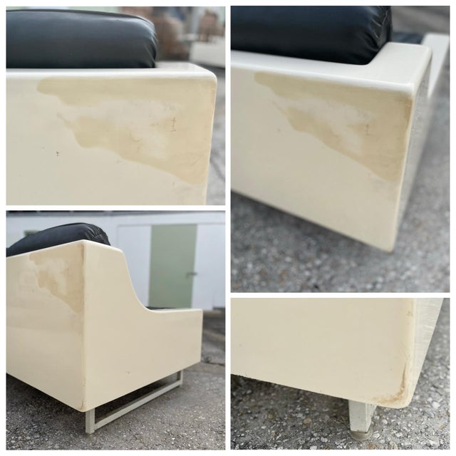 Mid Century Modern Sofa Set in Fiberglass With Black Tufted Cushions | Homecrest Style c.1960s For Sale - Image 18 of 18