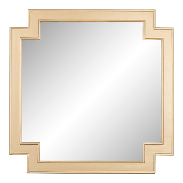 Pasargad Home Ephrya Geometric Gold Wall Mirror, 31.5" For Sale
