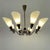 Scandinavian Opaline Glass and Brass Chandelier, 1950s For Sale - Image 4 of 17