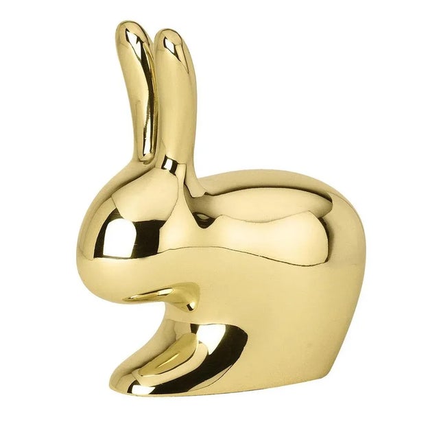 Metal Rabbit Doorstop in Polished Brass by Stefano Giovannoni For Sale - Image 7 of 7