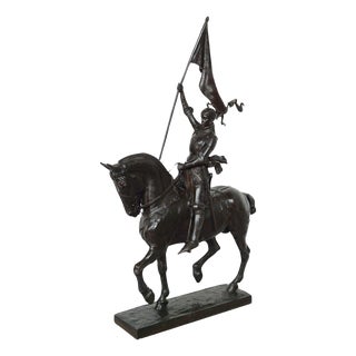 Bronze Jeanne Darc Sculpture by Emmanuel Fremiet For Sale